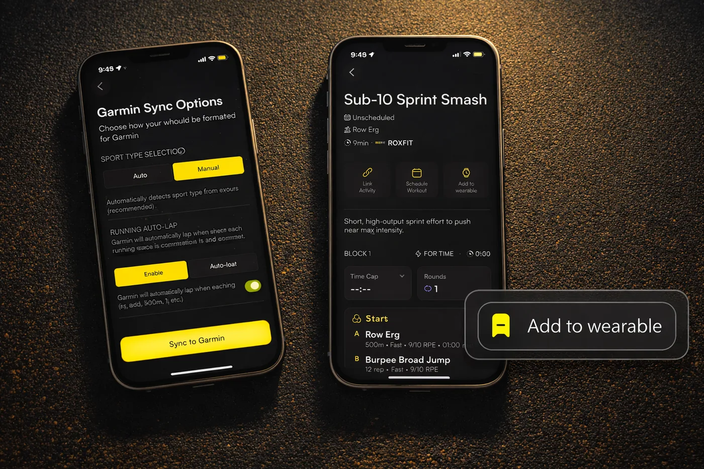 Workout preview with 'Add to Wearable'