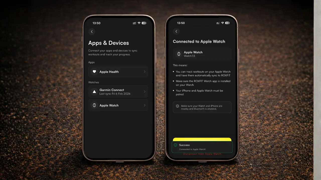 Profile > Devices showing Apple Watch option