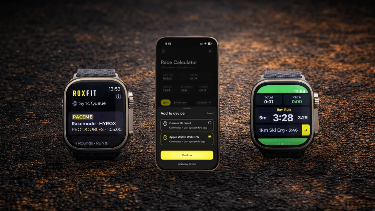Race Calculator results with 'Add to Wearable' button