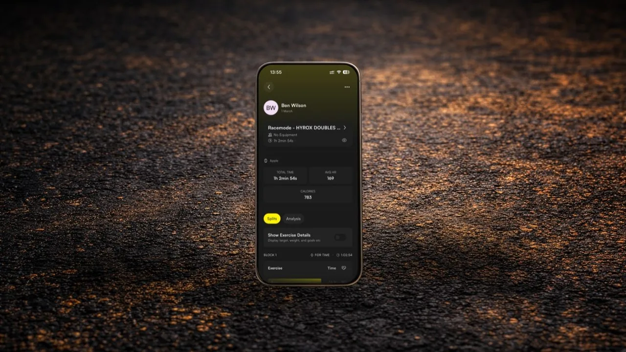 iPhone completed workout with full data and device info